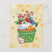 Weihnachtsmuffin Postkarte (Vorderseite)