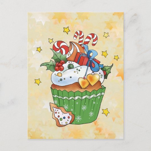 Weihnachtsmuffin Postkarte (Vorderseite)