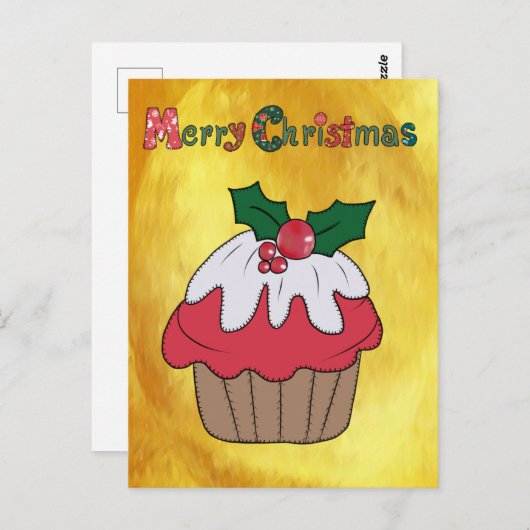 Weihnachtsmuffin Postkarte (Vorne/Hinten)
