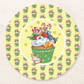 Weihnachtsmuffin runder pappuntersetzer (Vorderseite)