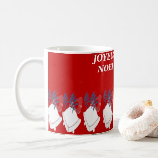 Weihnachtsmug Fröhliche Weihnachten Kiste Rot und  Kaffeetasse (Mit Donut)