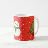 Weihnachtsmug mit Santa, Baum und Schneemann Kaffeetasse (VorderseiteRechts)