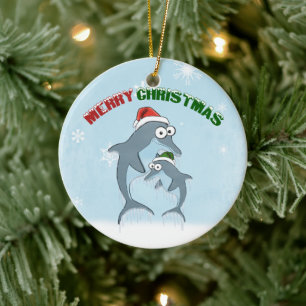 Weihnachtsmuschel (doppelseitig) keramik ornament