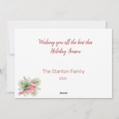 Weihnachtsmuschel mit dekorierten Antlern Feiertagskarte (Rückseite)