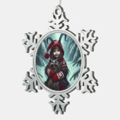 Weihnachtsmuschel Schneeflocken Zinn-Ornament (Rechts)