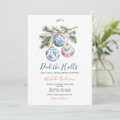 Weihnachtsmuseum Chinoiserie Ornament Brautparty Einladung (Stehend Vorderseite)