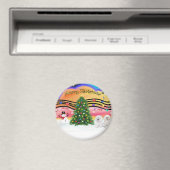 Weihnachtsmusik 2 - Bichon Frise (zwei) Magnet (In Situ (Geschirrspüler))