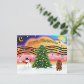 Weihnachtsmusik 2 - Cavalier (Ruby) Feiertagspostkarte (Stehend Vorderseite)