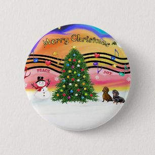 Weihnachtsmusik 2 - Dachshunde (zwei) Button