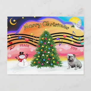 Weihnachtsmusik 2 - Englische Bulldogge (9) Feiertagspostkarte