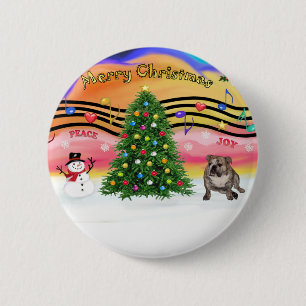 Weihnachtsmusik 2 - Englische Bulldogge (getigert  Button