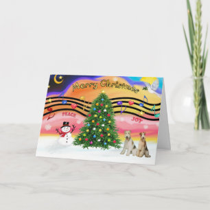 Weihnachtsmusik 2 - Fox-Terrier (zwei Wire-Hair) Feiertagskarte