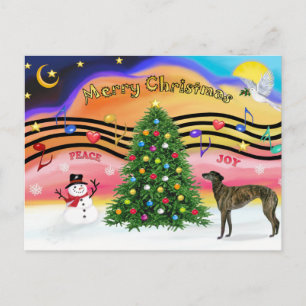 Weihnachtsmusik 2 - Greyhound (gefleckt 8) Feiertagspostkarte