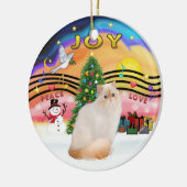 Weihnachtsmusik #2 - Himalayan Flame Point Cat Keramikornament (Links)