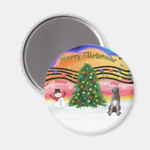 Weihnachtsmusik 2 - Irish Wolfhound 1 Magnet (Vorderseite/Rückseite)