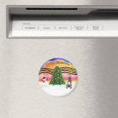 Weihnachtsmusik 2 - Irish Wolfhound 1 Magnet (In Situ (Geschirrspüler))