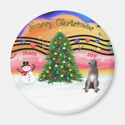 Weihnachtsmusik 2 - Irish Wolfhound 1 Magnet (Vorne)