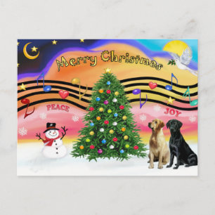 Weihnachtsmusik 2 - Labrador Retriever (zwei) Feiertagspostkarte