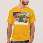 Weihnachtsmusik 2 - Mops () T-Shirt (Vorderseite)