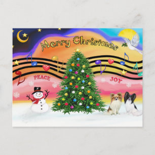 Weihnachtsmusik 2 - Papillons (zwei) Feiertagspostkarte