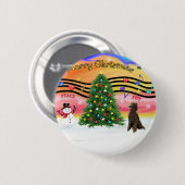 Weihnachtsmusik 2 - Poodle (Chocolate Standard) Button (Vorne & Hinten)