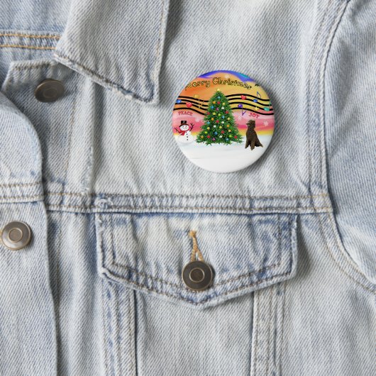 Weihnachtsmusik 2 - Poodle (Chocolate Standard) Button (Beispiel)