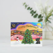 Weihnachtsmusik 2 - Scottish Terrier 12 Feiertagspostkarte (Stehend Vorderseite)