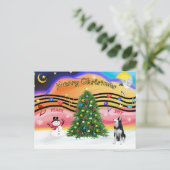 Weihnachtsmusik 2 - Sibirischer Husky Feiertagspostkarte (Stehend Vorderseite)