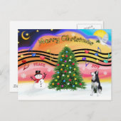 Weihnachtsmusik 2 - Sibirischer Husky Feiertagspostkarte (Vorne/Hinten)