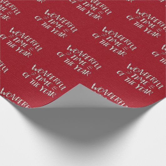 Weihnachtsmusik auf Rot grüßen Geschenkpapier (Ecke)