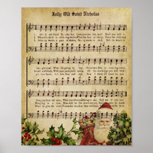 Weihnachtsmusik Decoupage Print Poster
