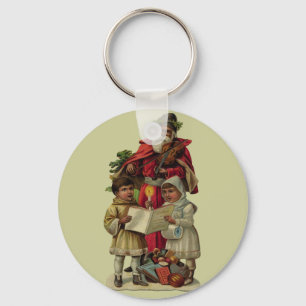 Weihnachtsmusik des alten Santa Schlüsselanhänger