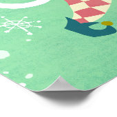 Weihnachtsmusik Elf Cat Art Print Poster (Ecke)