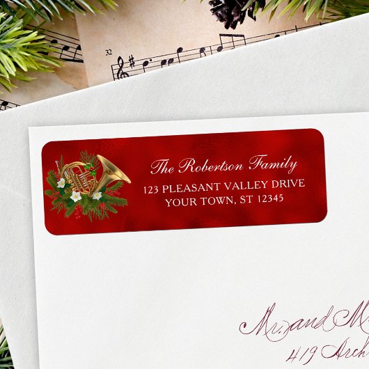 Weihnachtsmusik Französische Rote Rücksendeadresse