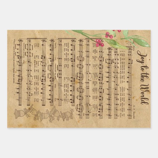 Weihnachtsmusik geschenkpapier set (Vorderseite 3)