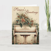 Weihnachtsmusik Grand Piano Grüne Feiertagskarte (Vorderseite)