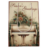 Weihnachtsmusik Grand Piano Grüne Mittlere Geschenktüte (Rückseite)