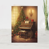 Weihnachtsmusik Grand Piano Malerei Feiertagskarte (Rückseite)