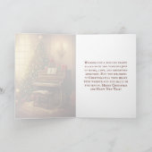 Weihnachtsmusik Grand Piano Malerei Feiertagskarte (Innenseite)