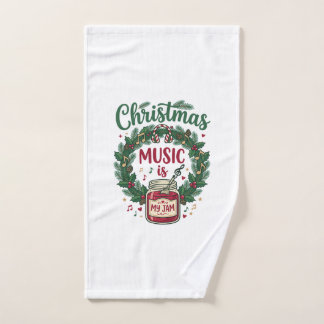 Weihnachtsmusik ist Marmeladenglas Kiefern-Kranz K Handtuch