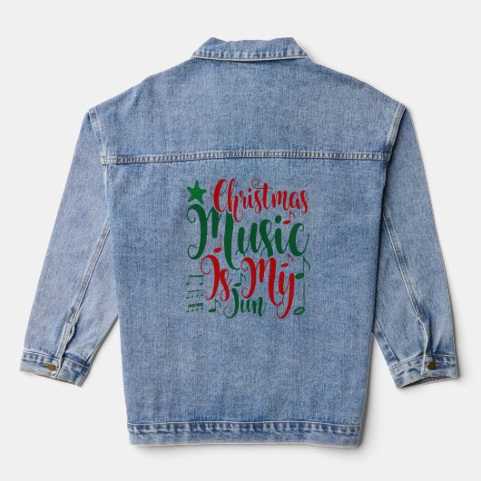 Weihnachtsmusik ist mein Jam Jeansjacke (Rückseite)
