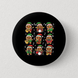 Weihnachtsmusik-Lehrer Lebkuchen Spielend Button