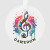 Weihnachtsmusik Lover Individuelle Name Ornament (Vorderseite)
