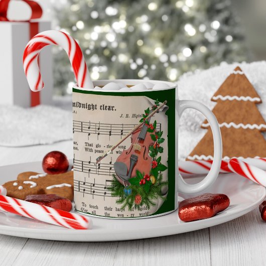 Weihnachtsmusik mit festlicher Geige Kaffeetasse