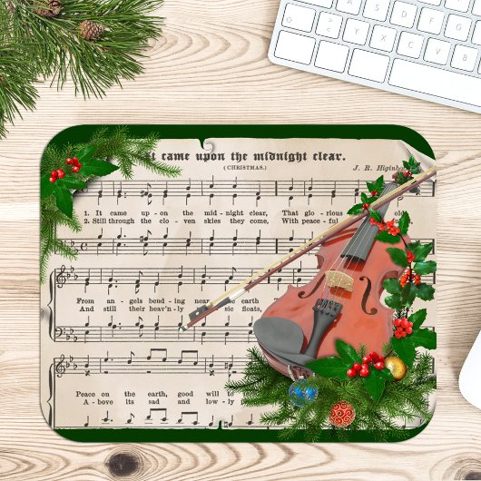 Weihnachtsmusik mit festlicher Geige Mousepad