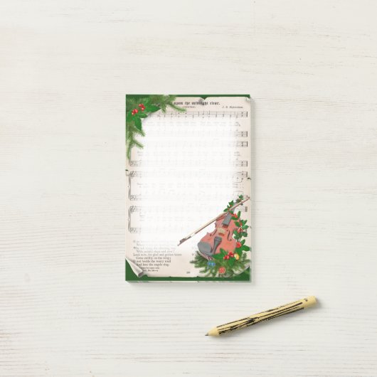 Weihnachtsmusik mit festlicher Geige Post-it Klebezettel (Auf Schreibtisch)