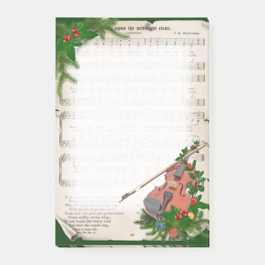 Weihnachtsmusik mit festlicher Geige Post-it Klebezettel (Vorderseite)