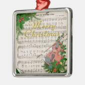 Weihnachtsmusik mit festlicher Geige Silbernes Ornament (Links)