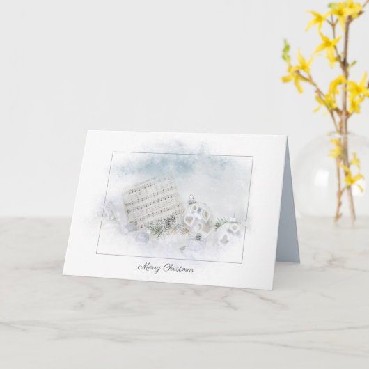 Weihnachtsmusik mit Ornamenten Karte (Gelbe Blume)