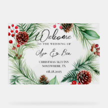 Weihnachtsmusik Red Berry Wreath Wedding